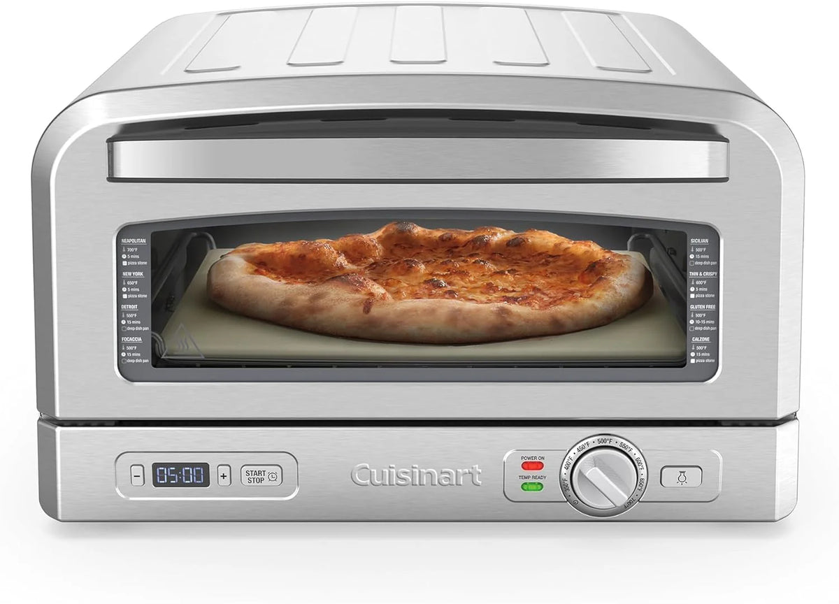 1800W Indoor Pizza Oven with Pizza Stone, Deep-Dish Pan & Pizza Peel V4976