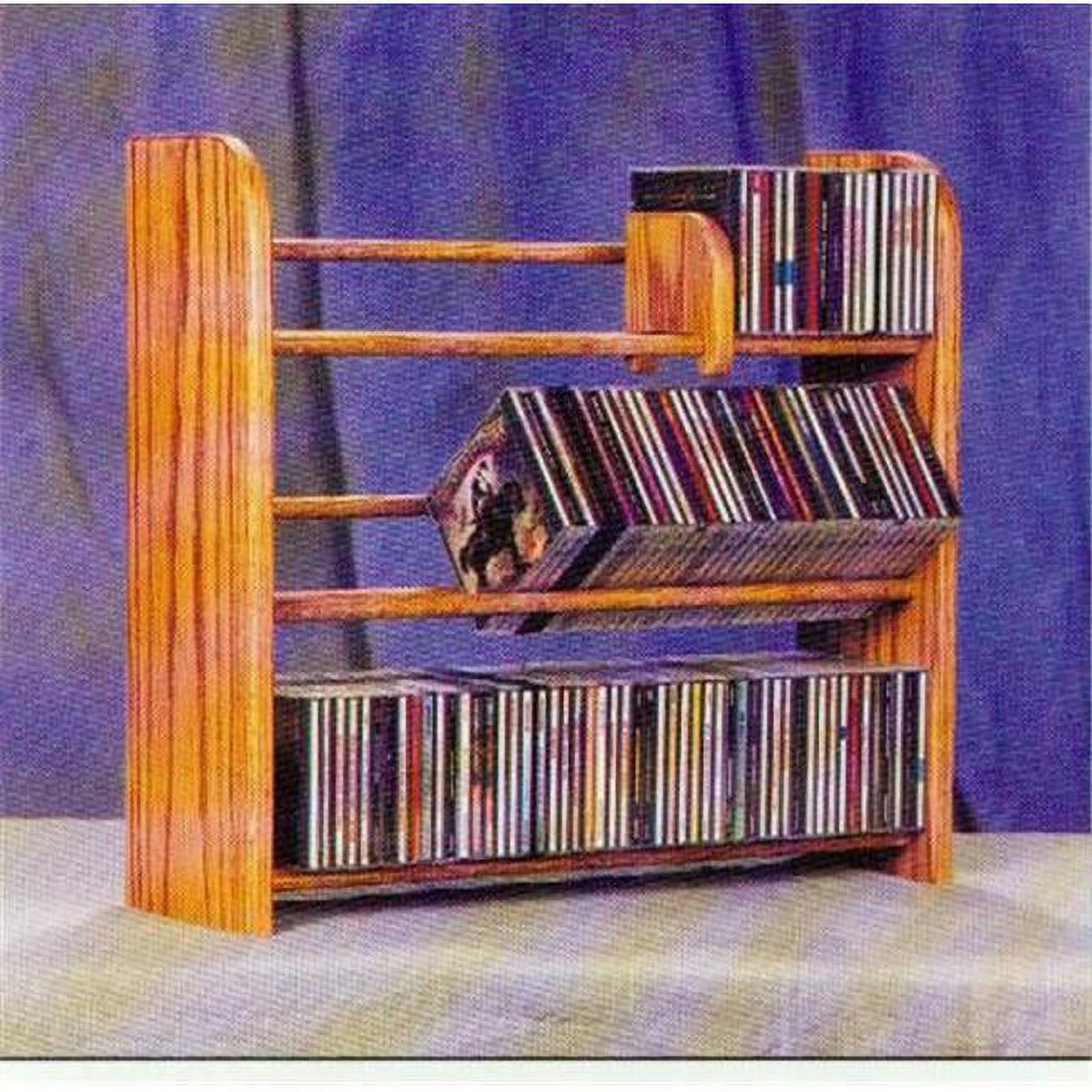 Solid Oak 3 Row CD Rack C586