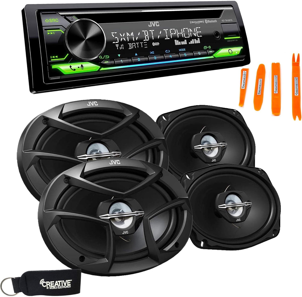 CD Receiver with Bluetooth and Two Pairs of 6x9 Speakers K3714