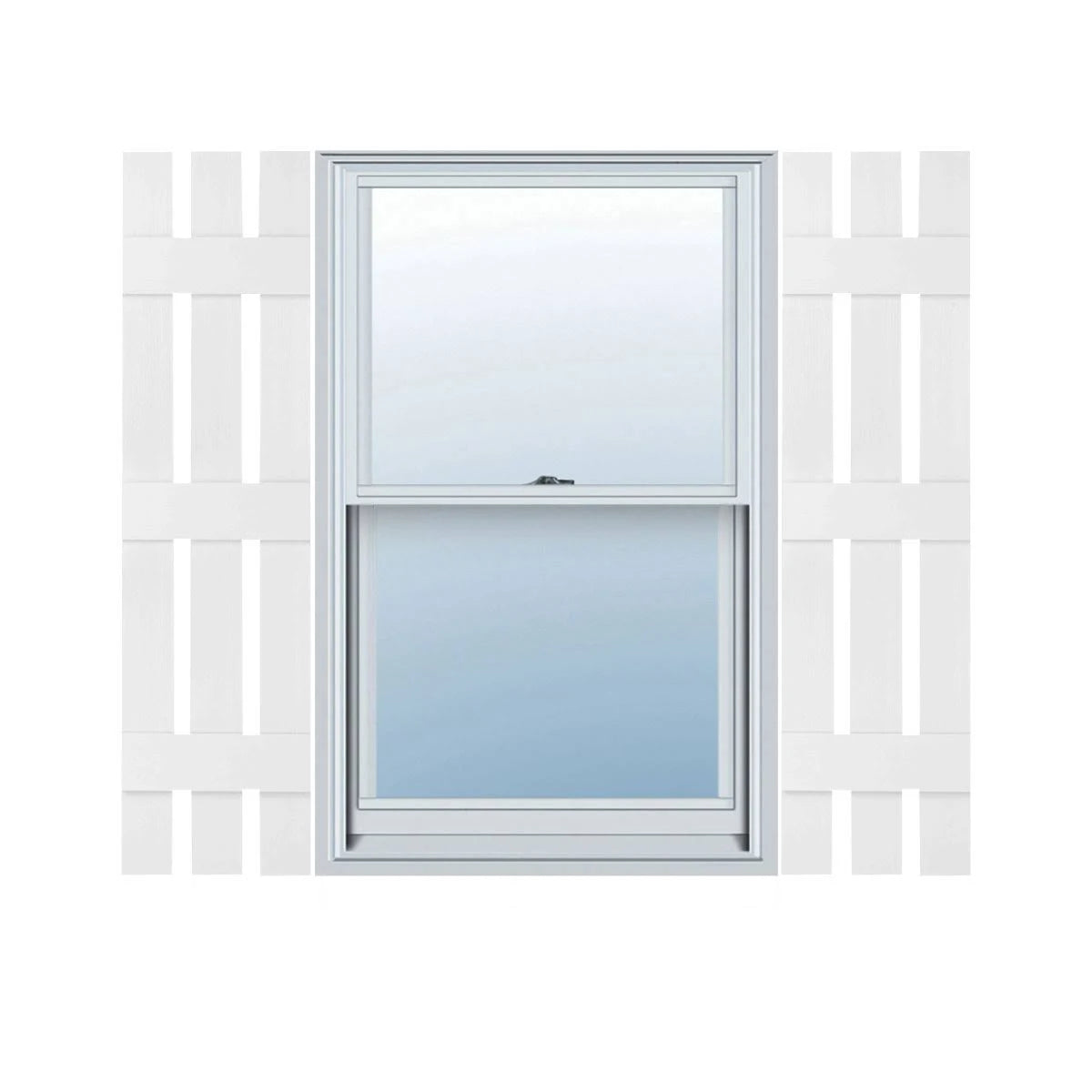 Bright Board-n-Batten Shutters with Shutter-Loks Q44419
