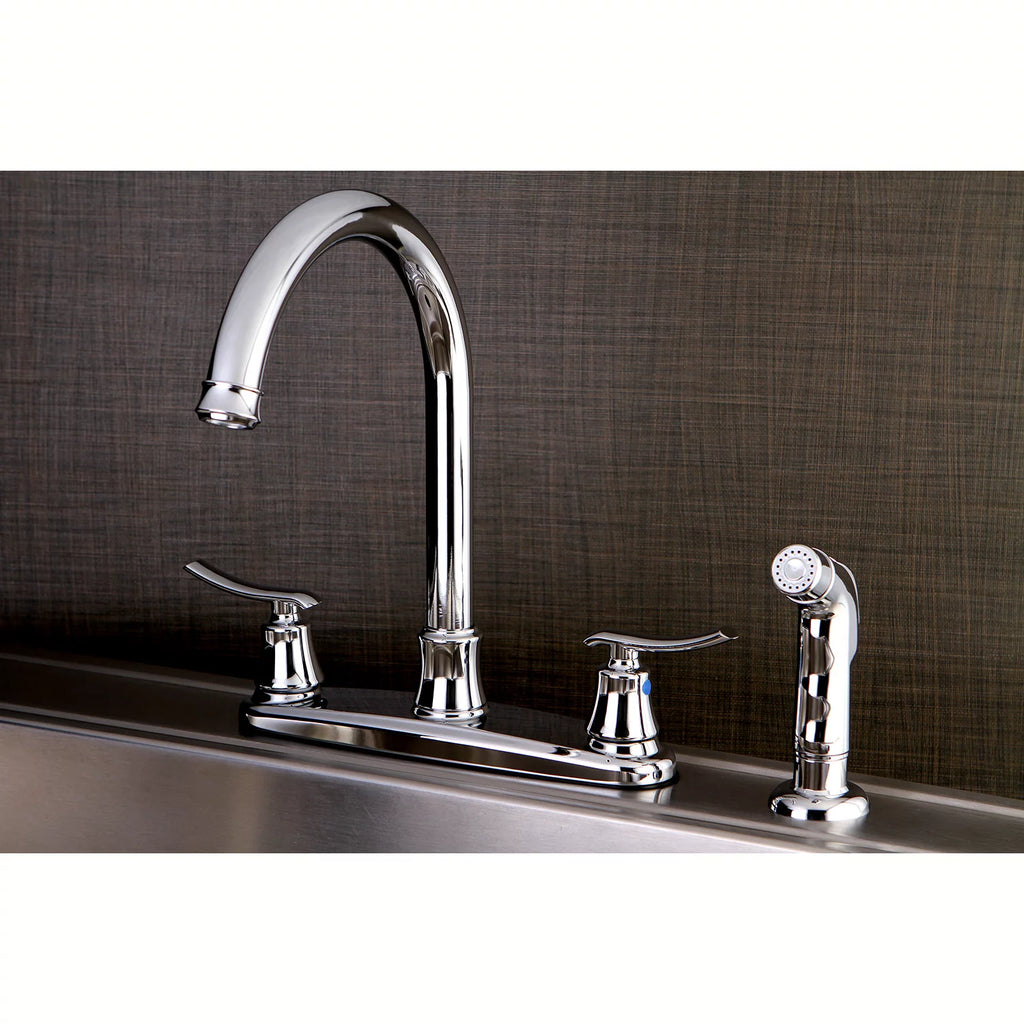 8-Inch Centerset Kitchen Faucet with Sprayer, Polished Chrome V1275