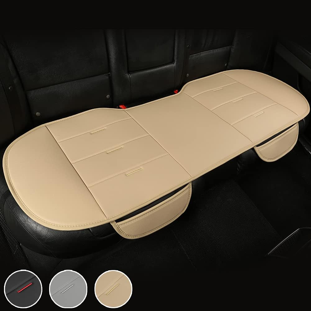 Black Panther Rear Seat Cover, PU Leather Bench Seat Protector, 52.4x19.7inch, Pack of 2 M833