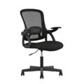Black Fabric Ergonomic Mesh Back Office Chair with Flip-up Arms N531