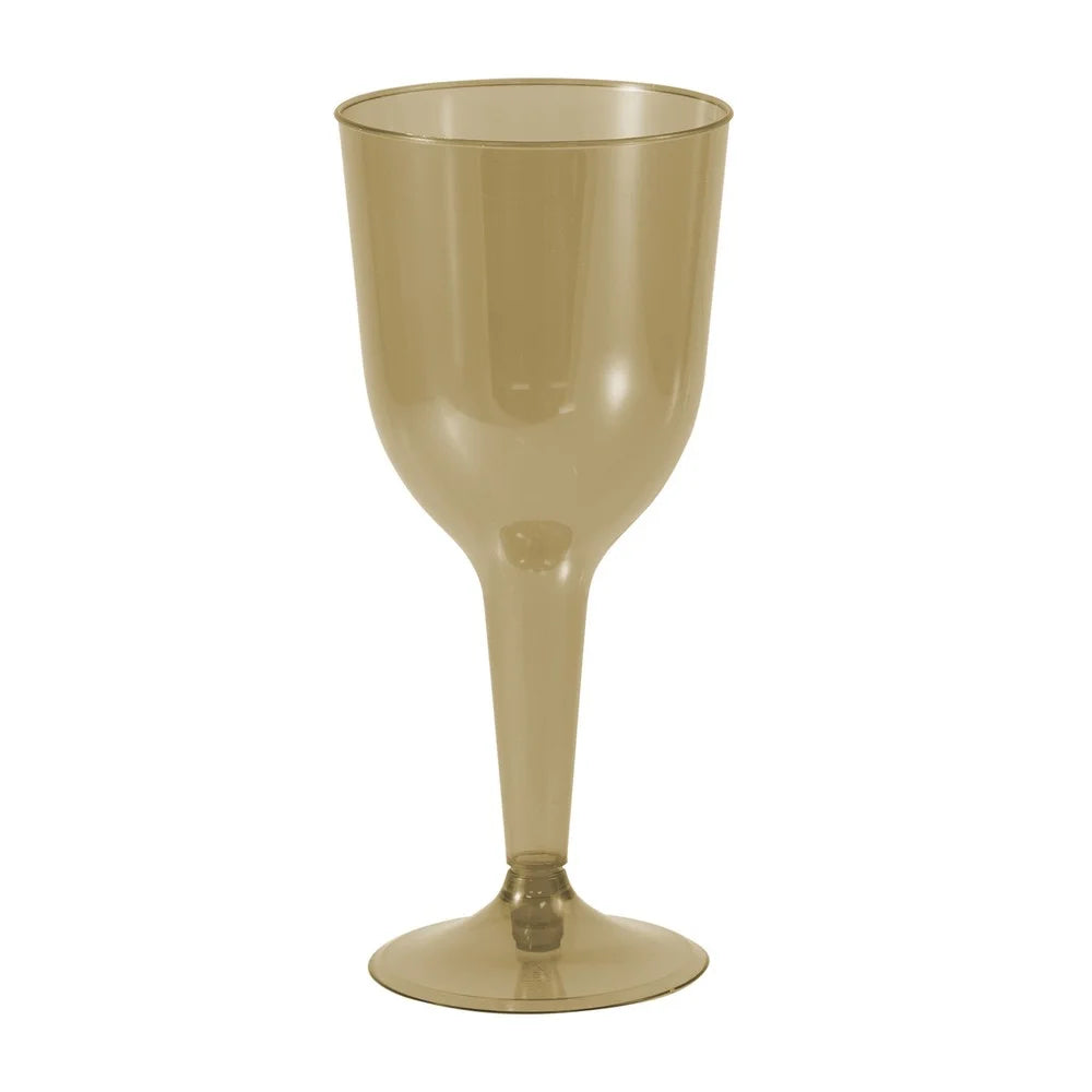 10 oz Gold Plastic Wine Glasses T34072