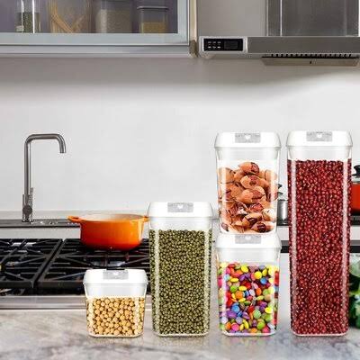 5 BPA Plastic Food Storage Containers with Easy-Locking Lids J441