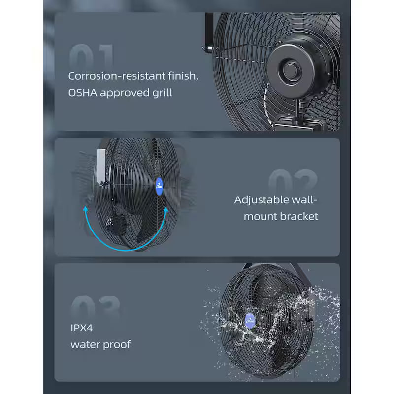 14 in. 3 Speed Wall Mount Outdoor Waterproof Fan J21703