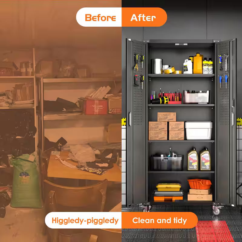 Black Metal Storage Cabinet with Combination Locks P348