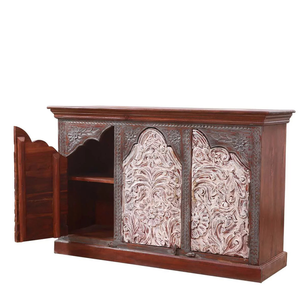 Handcrafted 2-Tone Mango Wood 3-door Sideboard Cabinet C3667