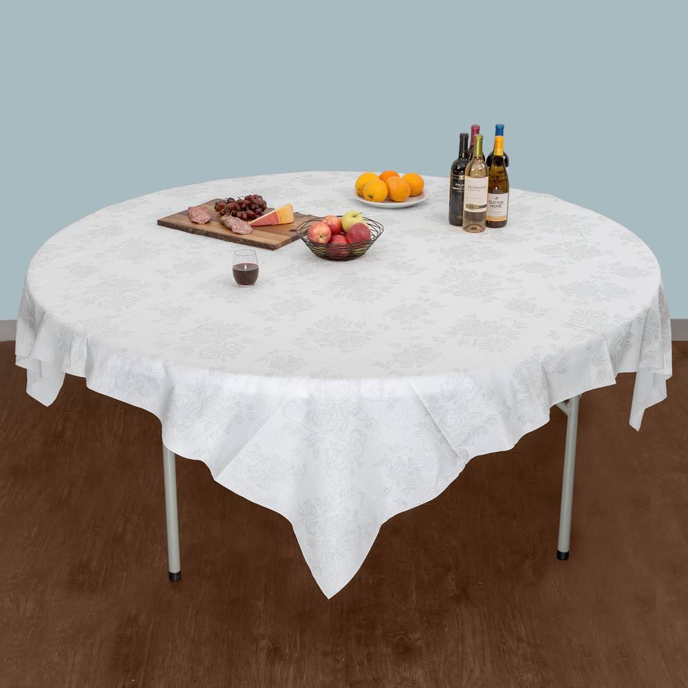 82x22 Linen-Like Silver Table Cover - 24/Case R491179