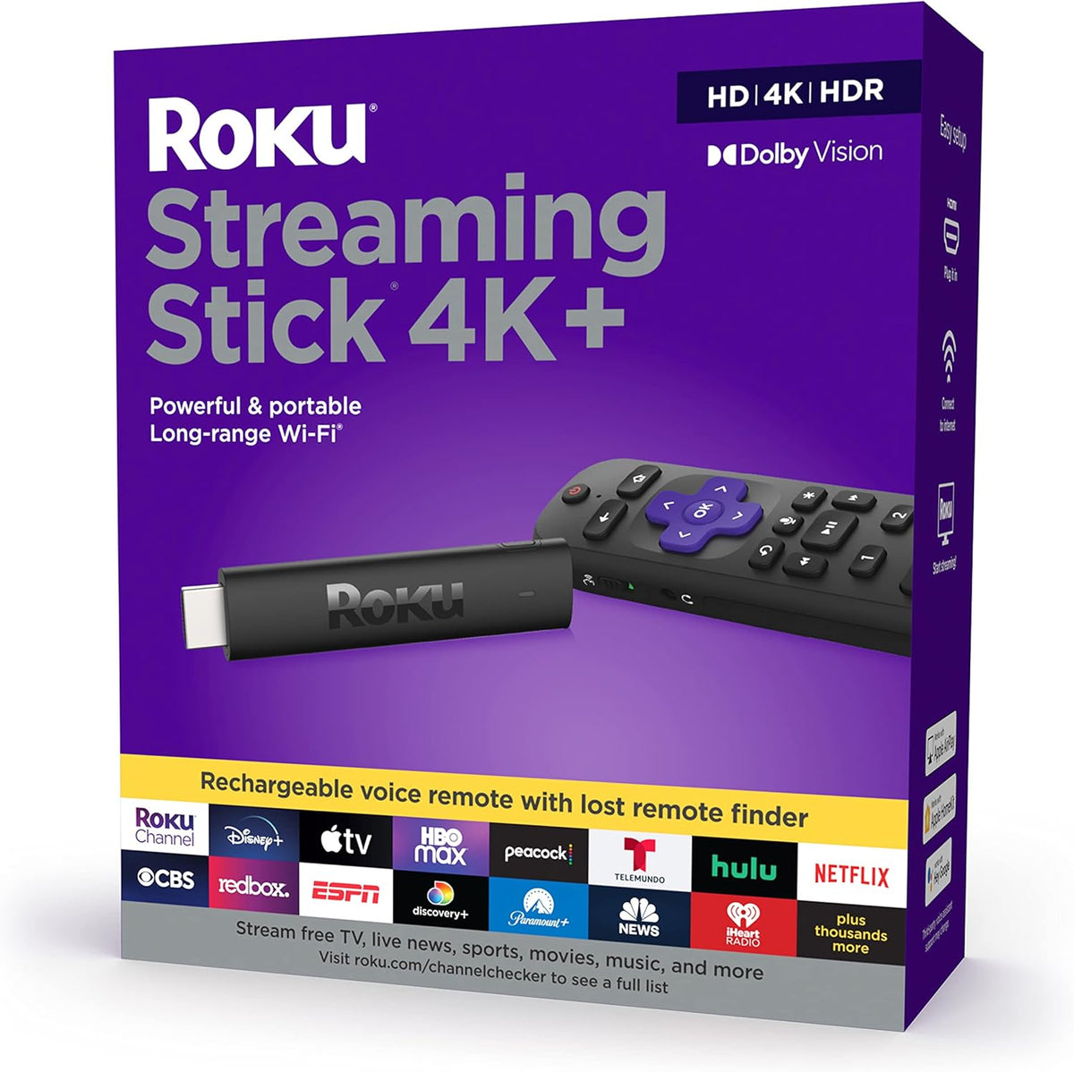 4K/HDR/Dolby Vision Streaming Device with Voice Remote, Black Pack of 2 N11620