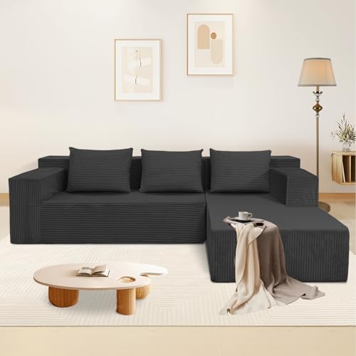 60" Memory Foam Fold Sofa Bed with 2 Pillows Dark Gray K5696