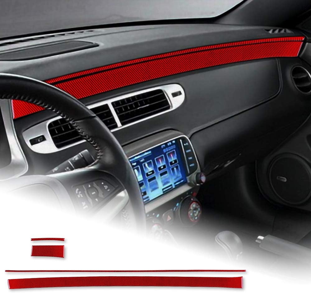 Carbon Fiber Car Center Console Dash Panel Sticker Interior Trim Decal Accessories (Black) Pack of 2 D3078