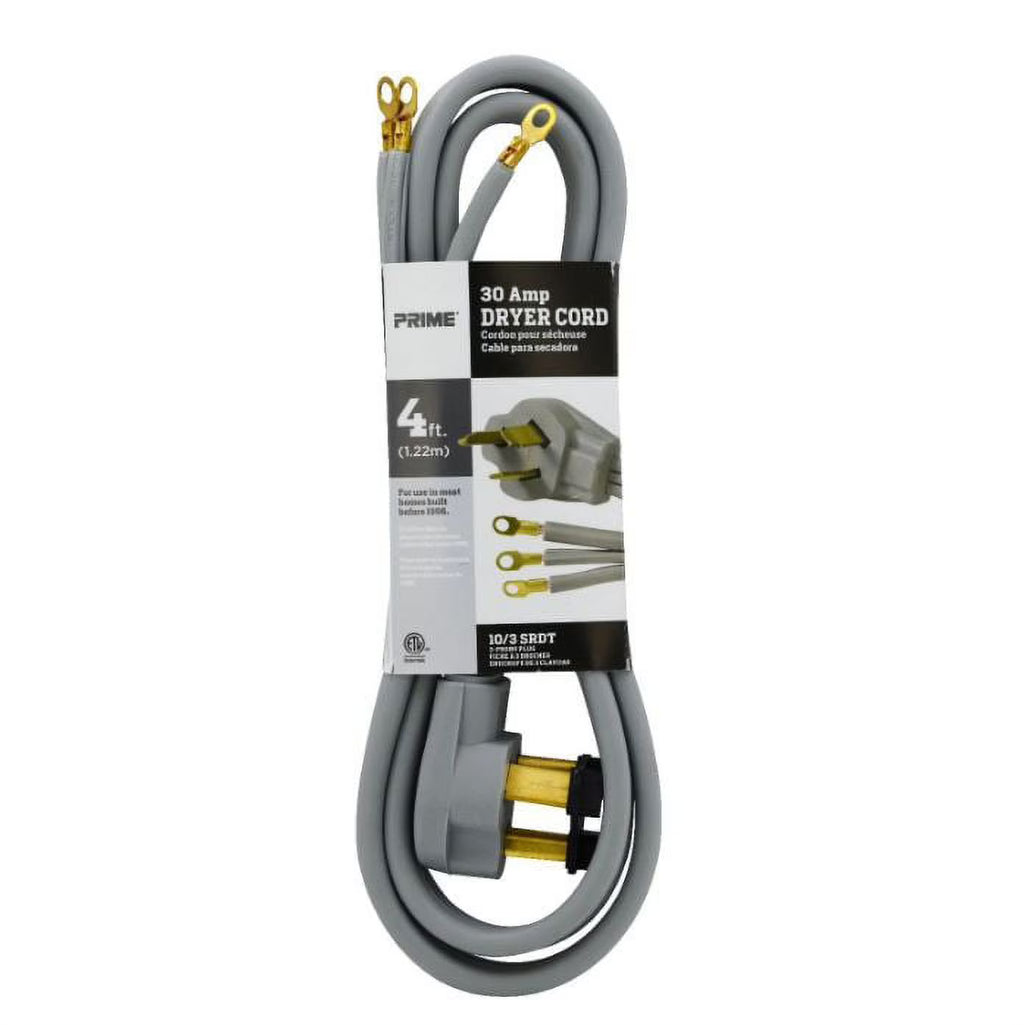 4 Feet 10/3 30 Amp 3-Wire Dryer Cord (4 Pack) F914