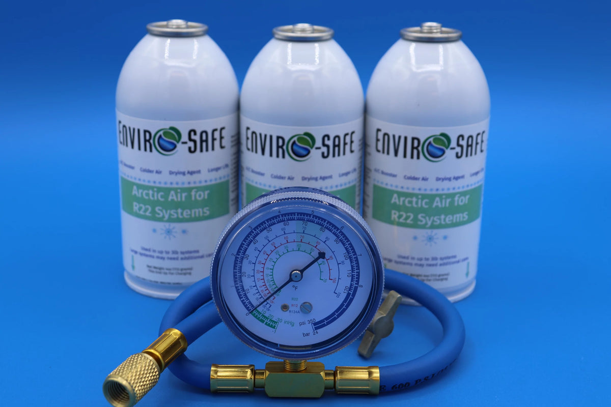 Arctic Air for R22 systems, 3 cans and a gauge F8517