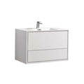 36 in. Wall Mount High Gloss White Bathroom Vanity I766