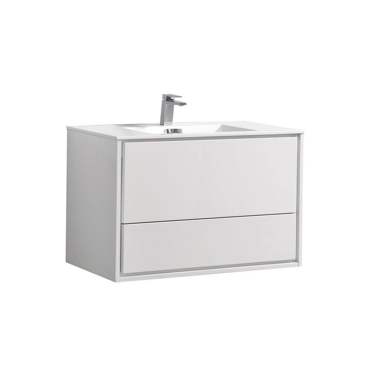 36 in. Wall Mount High Gloss White Bathroom Vanity I766