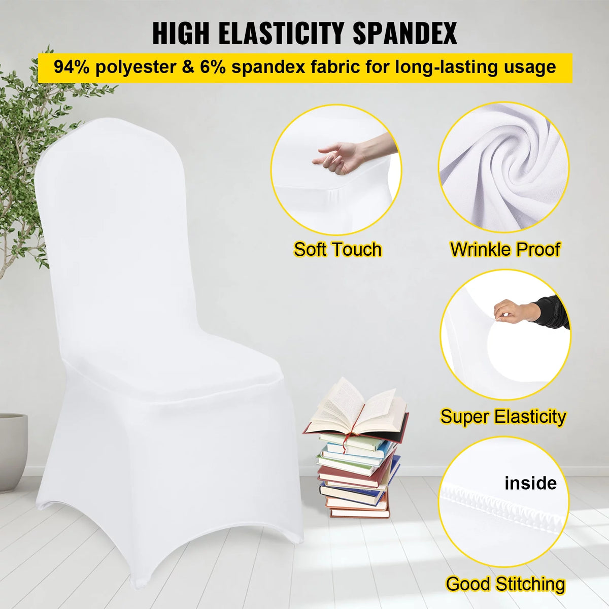 White Spandex Chair Covers 100 PCS Q799866