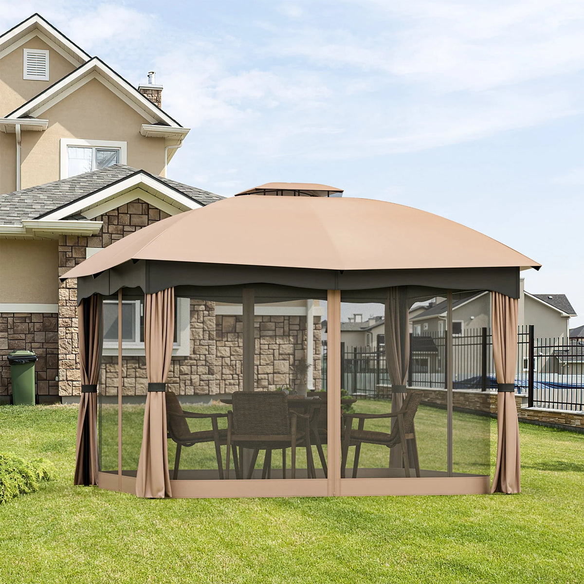 12' x 10' Heavy Duty Steel Gazebo O42761