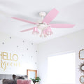 48-Inch White/Pink LED Ceiling Fan A585