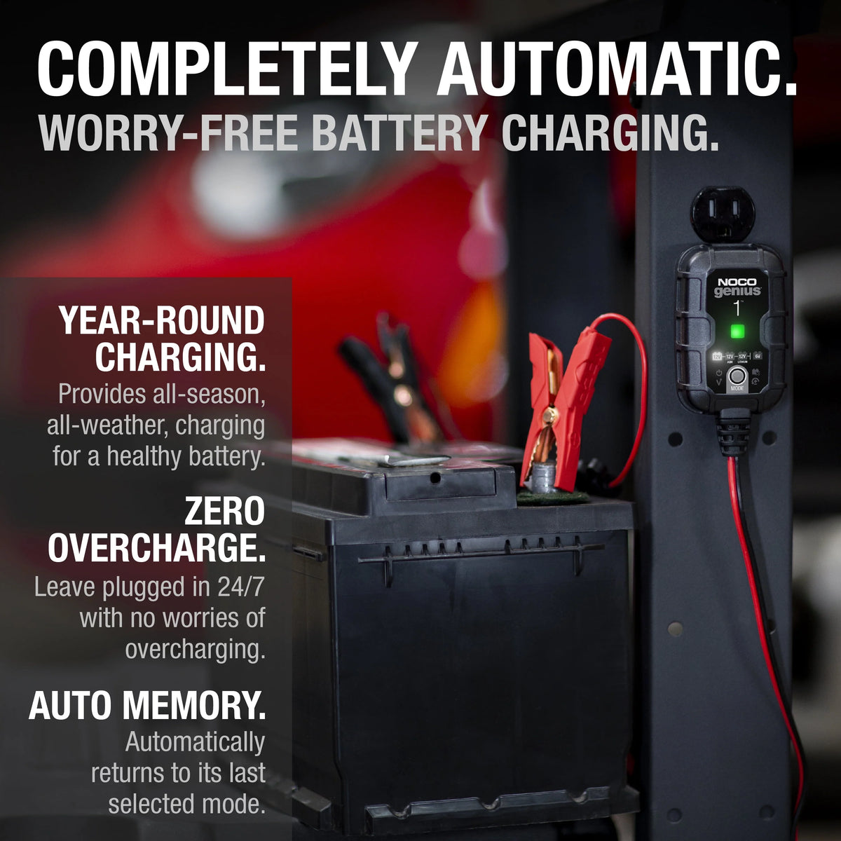 6V/12V 1A Smart Battery Charger and Maintainer V7808