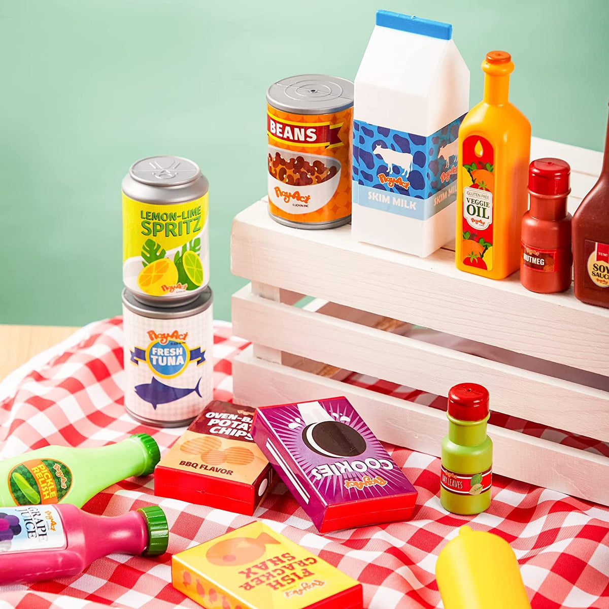 30Pcs Play Food Grocery Cans V2862