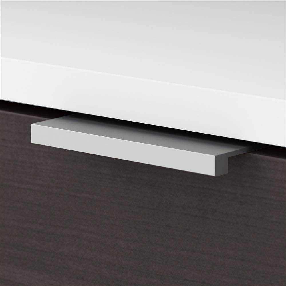 72w Desk with Drawers and Small Storage Cabinet Storm Gray/White H88130