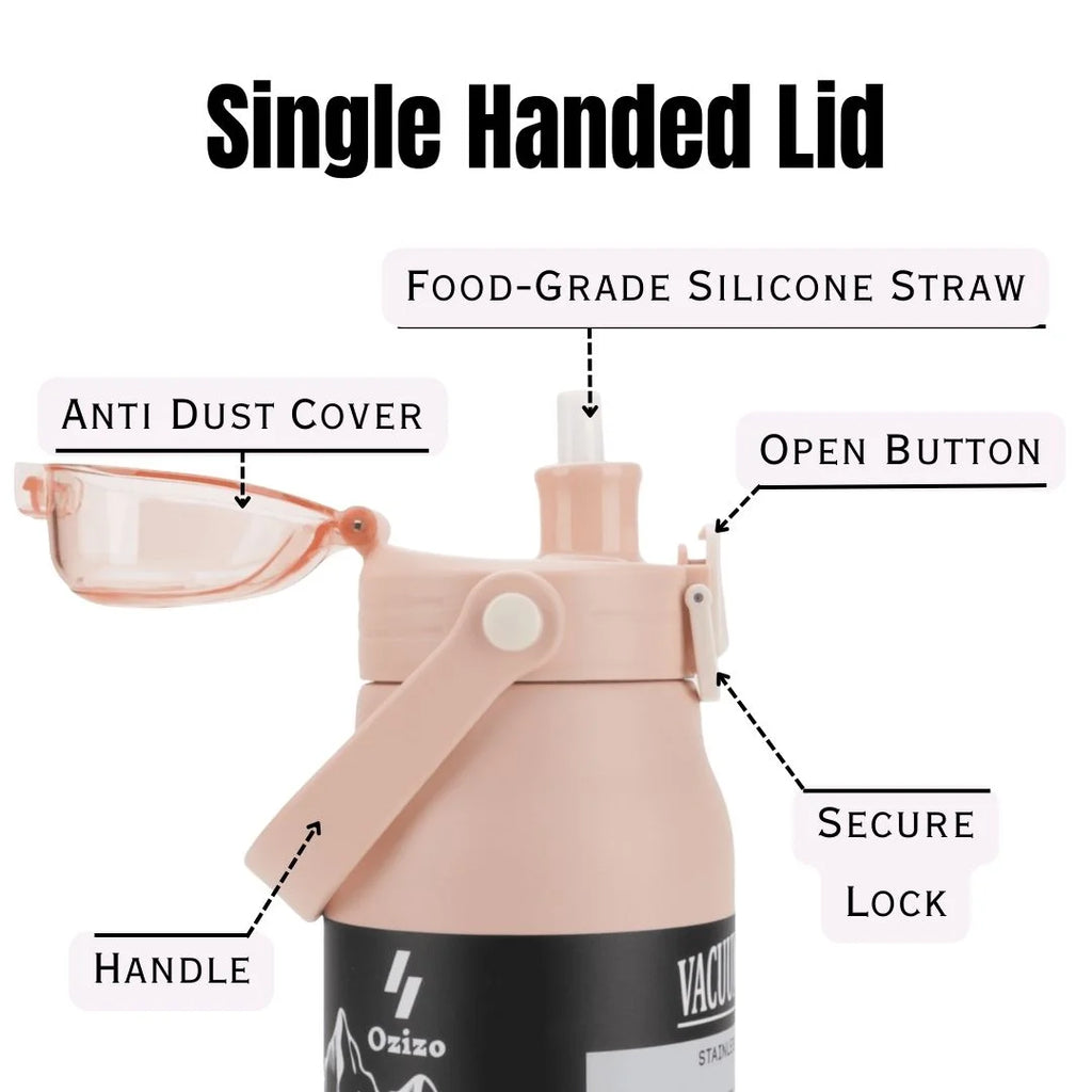 44 oz Insulated Stainless Steel Water Bottle with Straw C1393
