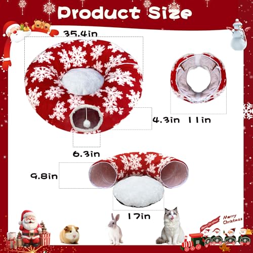 Christmas Snowflake Print Cat Tunnel R82915